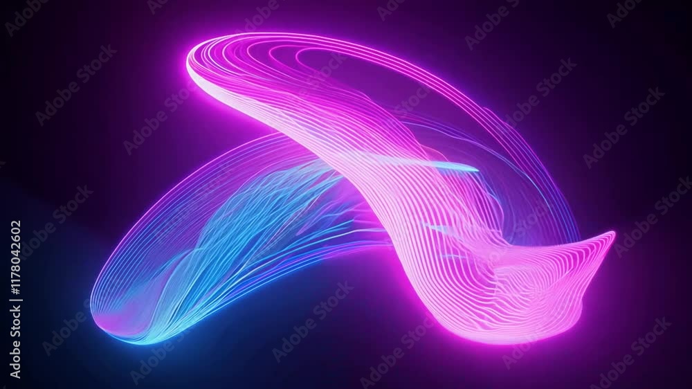 Wall mural aig21 flowing neon wave lights background color abstract flow neon wave motion abstract light design