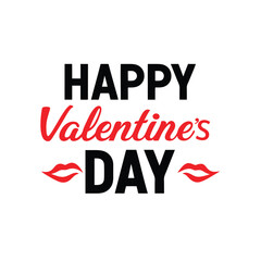 Happy valentine's day vector silhouette