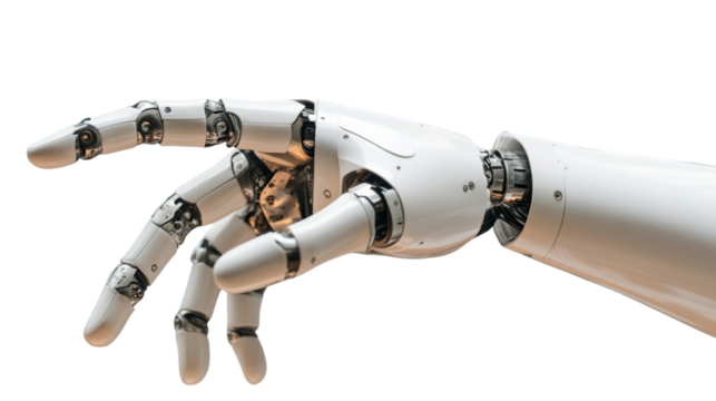 Robot hand, isolated on transparent background