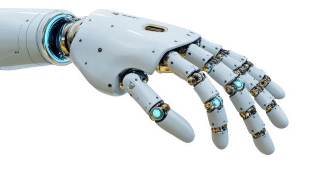 Robot hand, isolated on transparent background