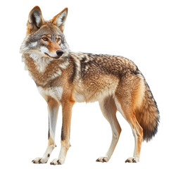 Fototapeta premium Coyote posing naturally on white