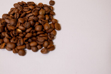 coffee beans in different corners of white canvas with different layout and formats