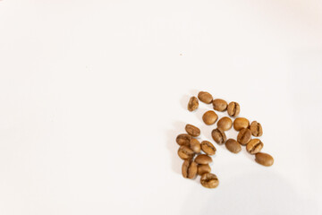 coffee beans in different corners of white canvas with different layout and formats