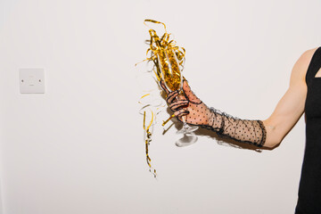 Elegant Celebration With Champagne and Decorative Ribbons in Sty