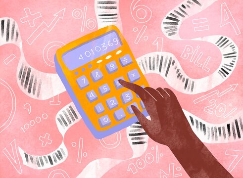 hand with calculator