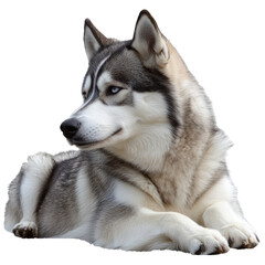Fototapeta premium Beautiful husky relaxing in a calm setting