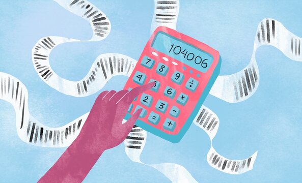 hand with calculator