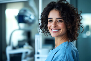 Fototapeta premium Smiling healthcare professional in dental clinic