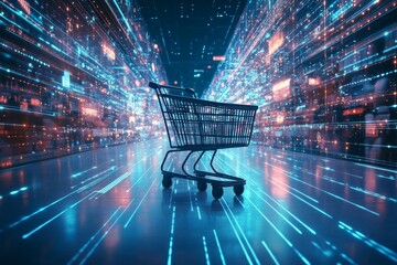 Innovative smart retail solutions  a futuristic shopping cart in a data driven environment