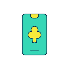 Filled outline Online poker table game icon isolated on white background. Online casino. Vector