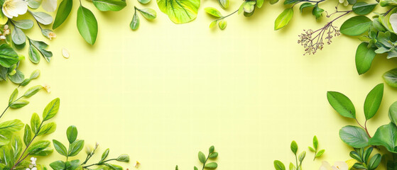 Fresh greenery backdrop for creative projects and design