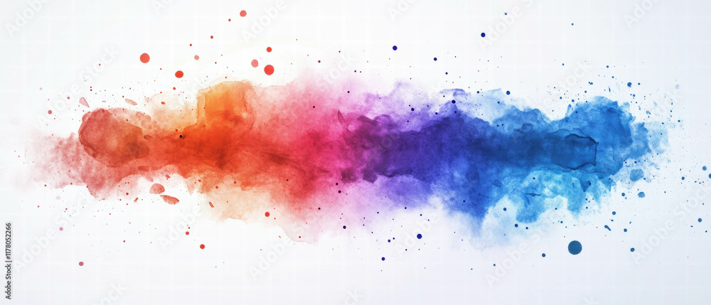 Poster vibrant watercolor splotches create a colorful abstract display with warm tones and shadows