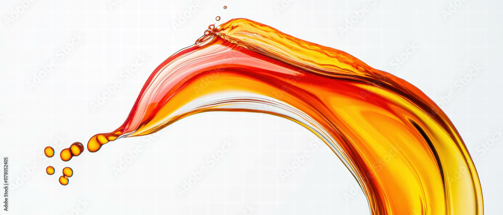 Poster flowing liquid textures create warm waves with clean shadows in an abstract form