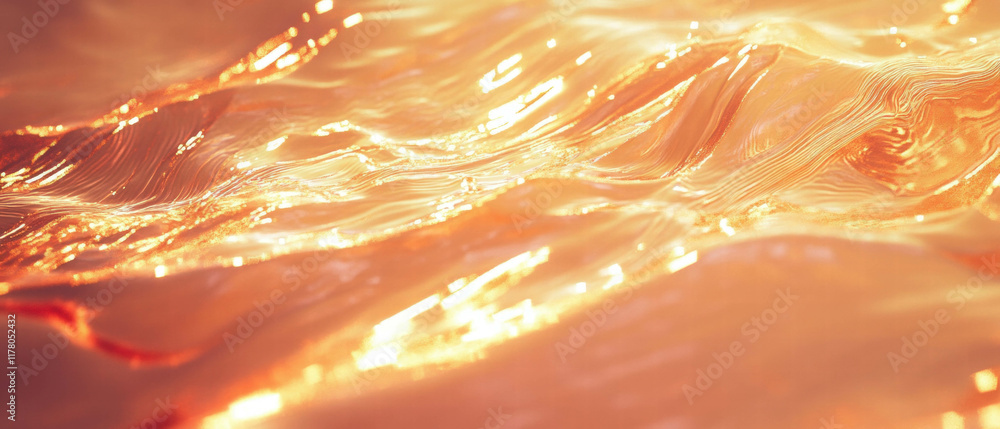 Poster flowing warm liquid textures create mesmerizing wave patterns in bright light