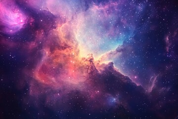 Fototapeta premium A stunning image of a galaxy with vibrant stars and nebulas
