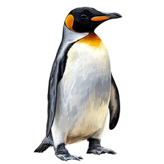 Fototapeta premium Cute and colorful penguin standing tall outdoors