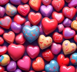 Obraz premium Illustration of Heart shape candy.