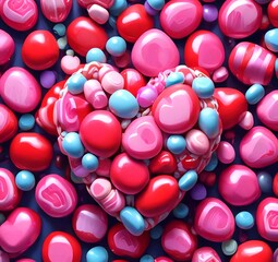 Illustration of Heart shape candy.