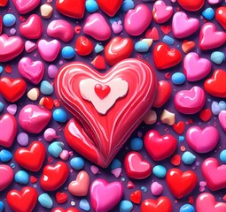 Fototapeta premium Illustration of Heart shape candy.