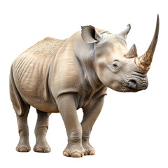 Fototapeta premium Majestic rhinoceros standing in a natural habitat