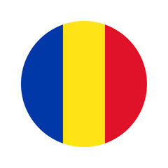 Fototapeta premium Round Romania flag icon