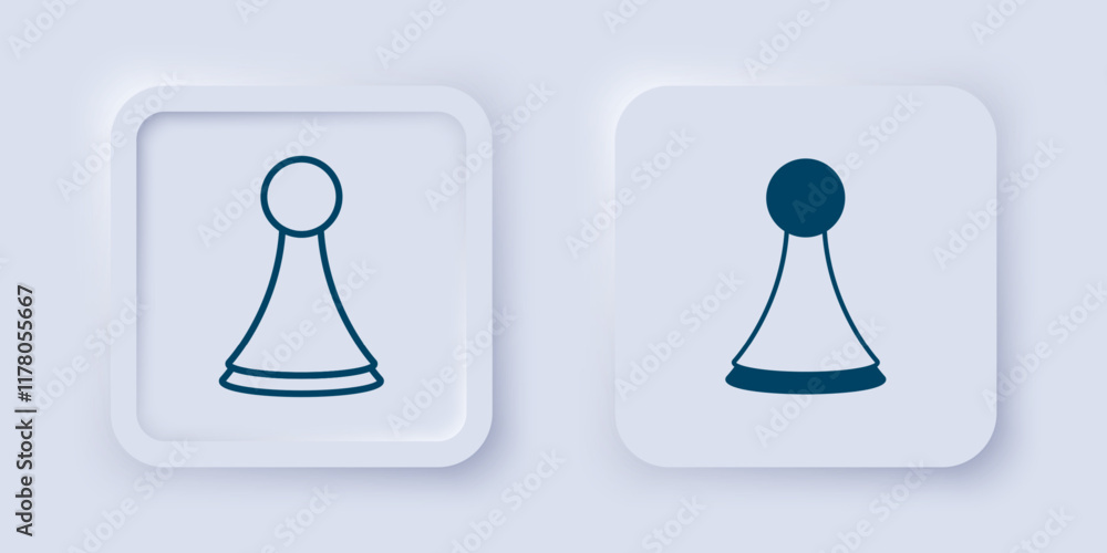 Aufkleber filled and outline chip for board game icon isolated on grey background. square button. vector