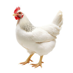 Fototapeta premium White chicken standing on a flat surface