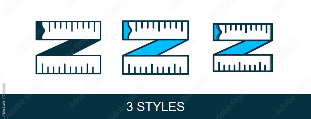 Poster filled outline tape measure icon isolated on white background. measuring tape. vector