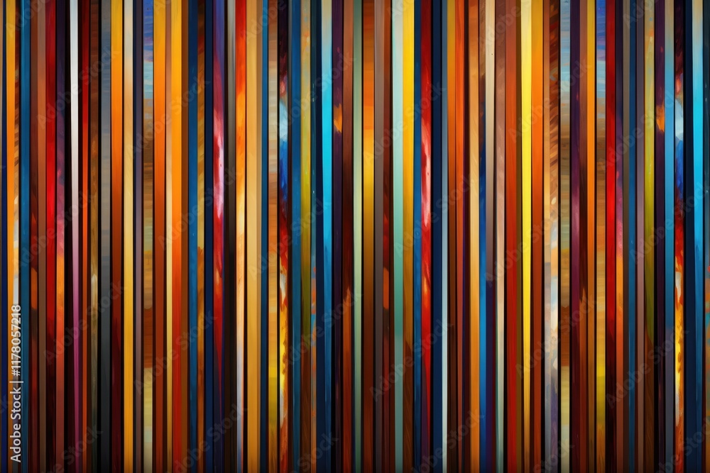 Poster vibrant staccatolike effect created by short stripes of various colors, forming a visually dynamic p