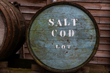 Vintage barrel that contained salt cod