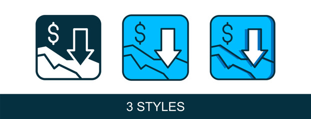 Filled outline Financial growth decrease icon isolated on white background. Increasing revenue. Vector