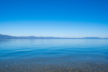 The clear blue waters of Lake Tahoe