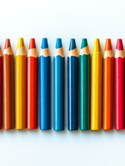 Fototapeta premium Row of colorful pencils in a neat arrangement.