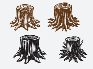 tree-stump vector art illustration