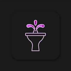 Filled outline Fountain icon isolated on black background. Flat filled outline style with shadow. Vector