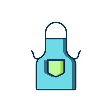 recommend clip art: Filled outline Kitchen apron icon isolated on white background. Chef uniform for cooking. Flat filled outline style with shadow. Vector