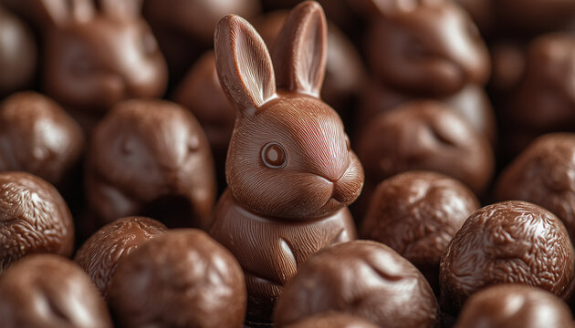 chocolade easter bunny and chocolate easter eggs