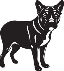 Elegant Black and White Vector Illustration of a Canine Companion: A Strikingly Simple Line Art Portrait of a Loyal Dog