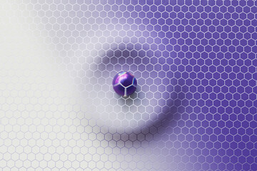 Purple sphere on hexagonal pattern