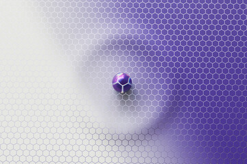 Purple sphere with geometric waves
