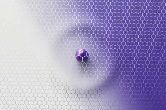 Purple sphere with geometric waves