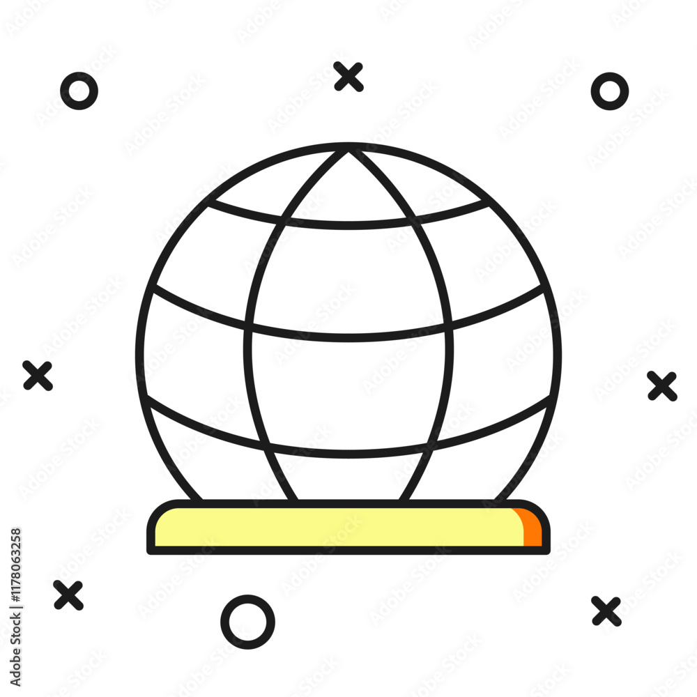 Poster filled outline playground climbing equipment icon isolated on white background. kid playground climb