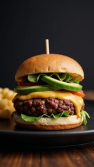 Vegan Black Bean Burger with Savory Toppings Vegan