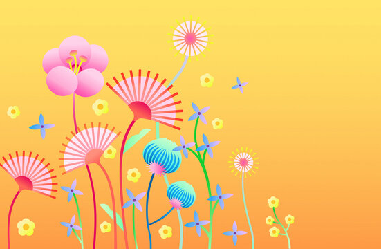 Colorful Floral Abstract Pattern on Vibrant Background