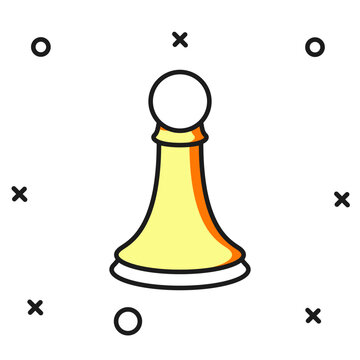 recommend clip art: Filled outline Chess pawn icon isolated on white background. Flat filled outline style with shadow. Vector