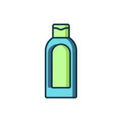 Filled outline Bottle of shampoo icon isolated on white background. Flat filled outline style with shadow. Vector