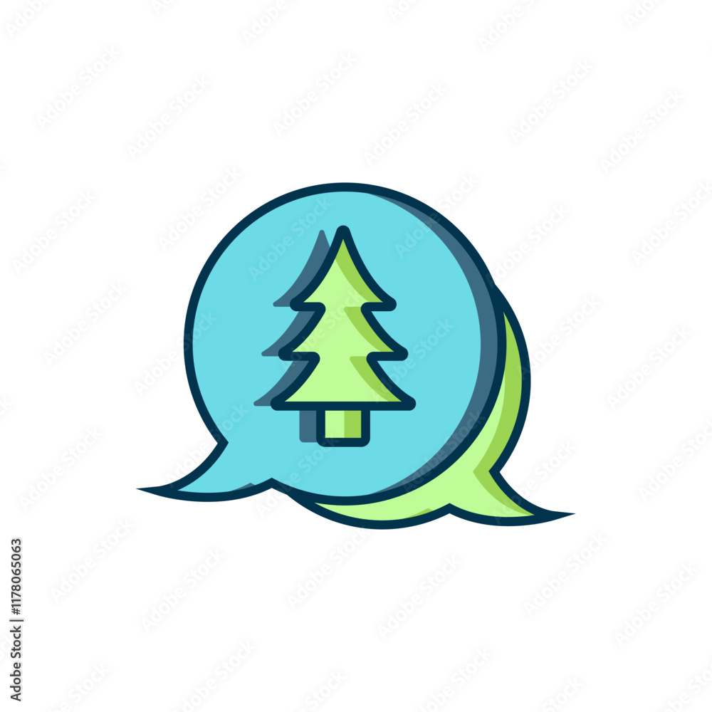 Poster filled outline tree icon isolated on white background. forest symbol. flat filled outline style with