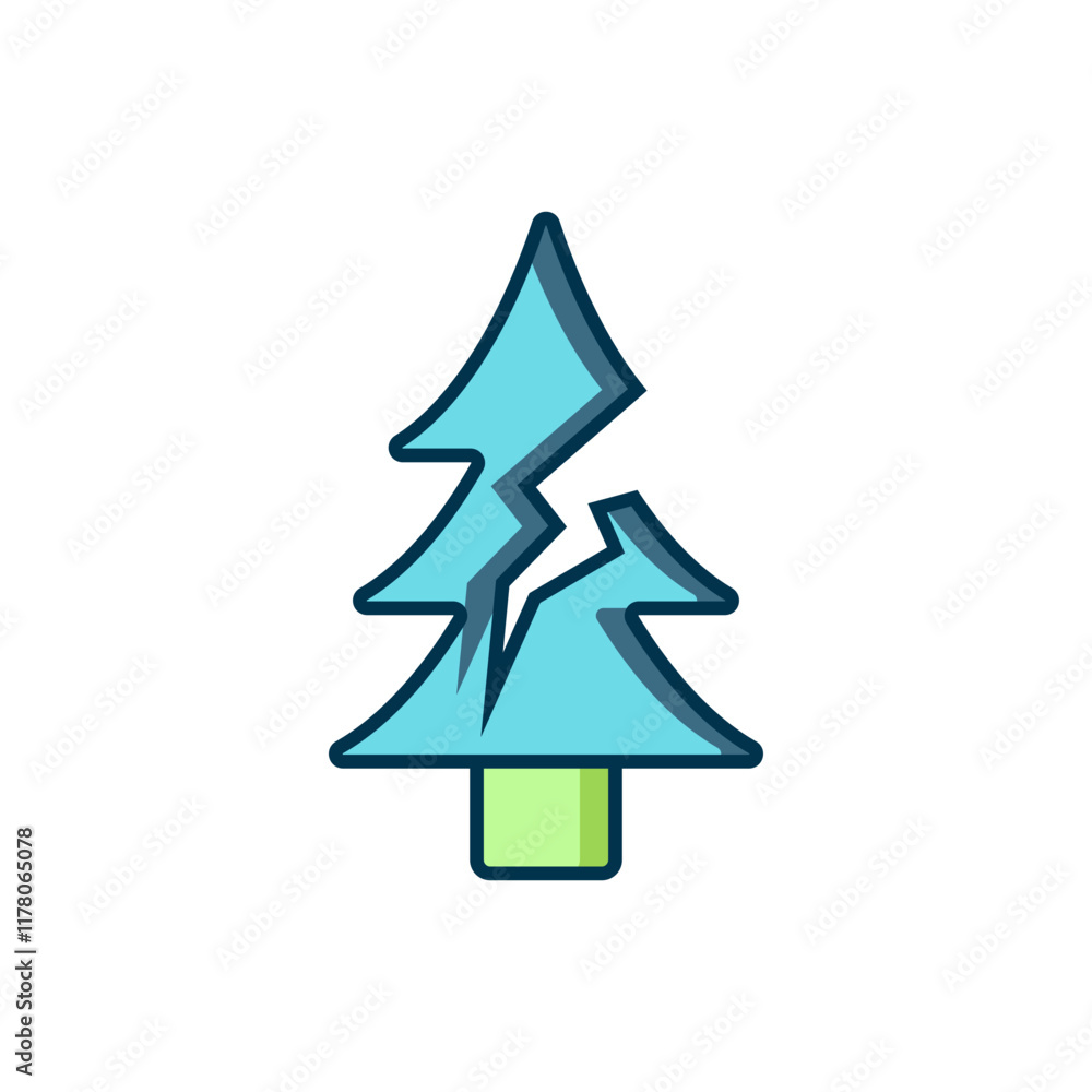 Poster filled outline tree icon isolated on white background. forest symbol. flat filled outline style with