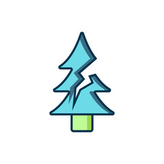 Fototapeta premium Filled outline Tree icon isolated on white background. Forest symbol. Flat filled outline style with shadow. Vector