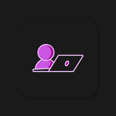Filled outline Video chat conference icon isolated on black background. Online meeting work form home. Remote project management. Flat filled outline style with shadow. Vector